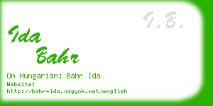 ida bahr business card